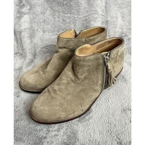 Vionic Ankle Boots Booties Womens 6.5 37.5  Serena Suede Leather Boho Zip Fringe
